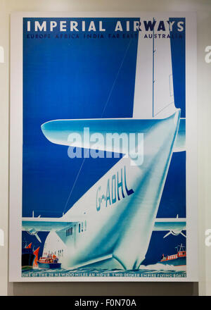 Imperial Airways annonce affiche présentant un Empire flying boat, vers 1930 Banque D'Images