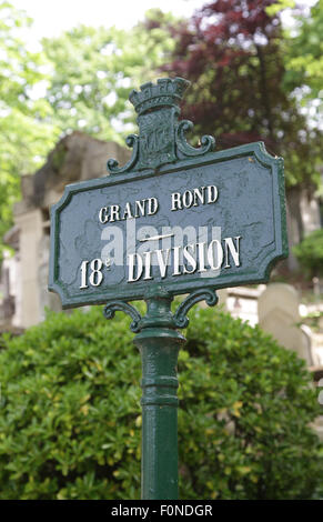 Cimetière du Père Lachaise le plus grand cimetière nécropole à Paris France Banque D'Images