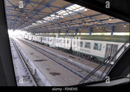 Trenord, chemins de fer régionaux du région de Lombardie (Italie), dépôt et des ateliers de Milan Fiorenza Banque D'Images