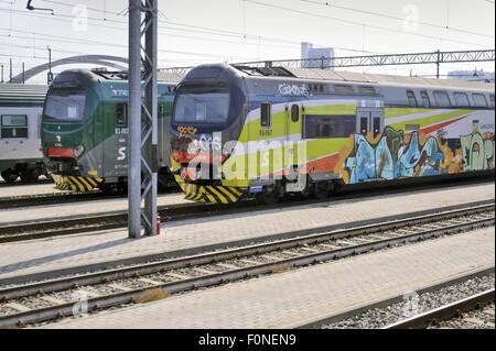 Trenord, chemins de fer régionaux du région de Lombardie (Italie), dépôt et des ateliers de Milan Fiorenza Banque D'Images