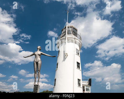 La belle sculpture 2007 Plongée Phare et Scarborough Yorkshire UK Banque D'Images