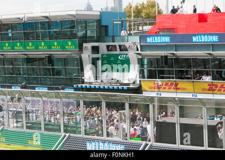 Stand de spectateurs à l'Australian formula one grand prix de course automobile à Melbourne, Victoria, Australie Banque D'Images