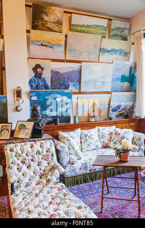 France, Normandie, Giverny, le jardin de Monet, Monet's House, Chambre Studio Banque D'Images