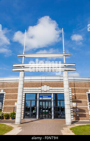 L'Angleterre, dans le Warwickshire, Gaydon, le Heritage Motor Centre Musée, entrée du Musée Banque D'Images
