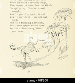 Cette image, tirée de la page 48 de 'Artful Anticks', présente une illustration accompagnant un verset du livre. Les illustrations complètent le ton ludique et humoristique des vers, offrant une représentation visuelle de la nature fantaisiste et créative des poèmes. Banque D'Images