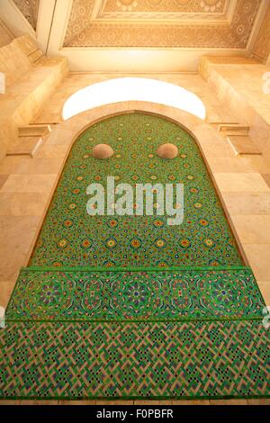 Détail dans la Mosquée Hassan II, Casablanca, Maroc, Afrique du Nord Banque D'Images