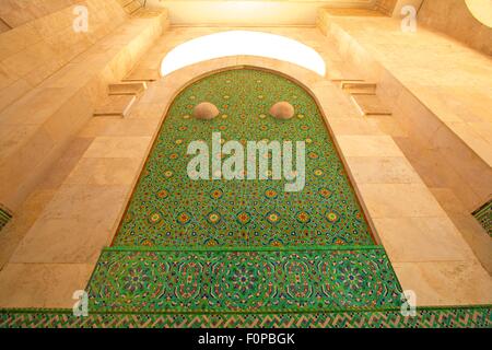 Détail dans la Mosquée Hassan II, Casablanca, Maroc, Afrique du Nord Banque D'Images