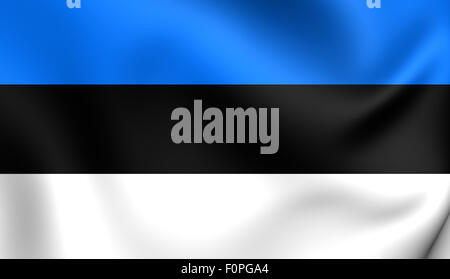 3D Drapeau de l'Estonie. Close Up. Banque D'Images