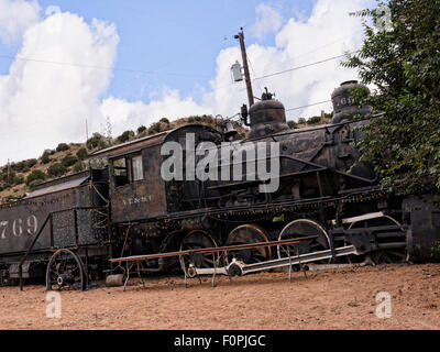 Ancienne gare de Atchison, Topeka and Santa Fe Railway à Madrid Nouveau Mexique USA Banque D'Images