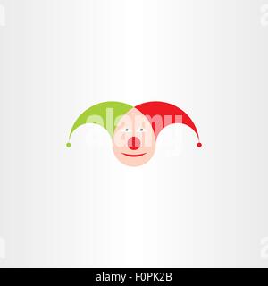 Jester head vector icon logo symbole joker Illustration de Vecteur