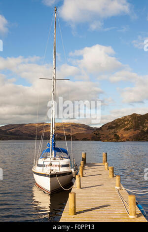 La location à une jetée sur le lac Ullswater, Shap, Lake District, Cumbria, Angleterre Banque D'Images