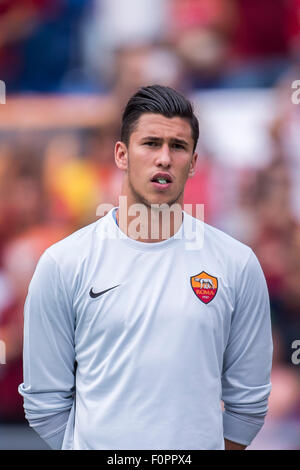 Ionut Pop (Roma), le 14 août 2015 - Football : l'équipe de l'AS Roma présentation avant le match amical de pré-saison contre le FC Séville au Stadio Olimpico à Rome, Italie. (Photo de Maurizio Borsari/AFLO) Banque D'Images