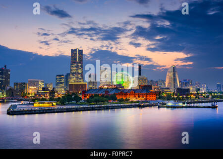 Yokohama, Japon skyline à la baie. Banque D'Images