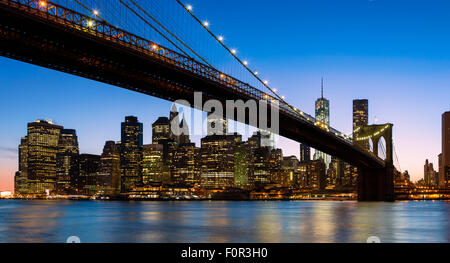 La ville de New York, Brooklyn Bridge Banque D'Images