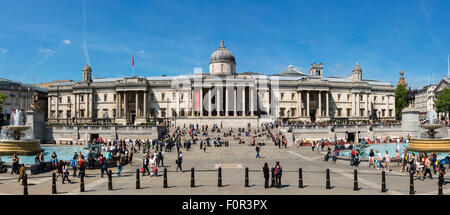 Londres, Trafalgar Square et la National Gallery Banque D'Images