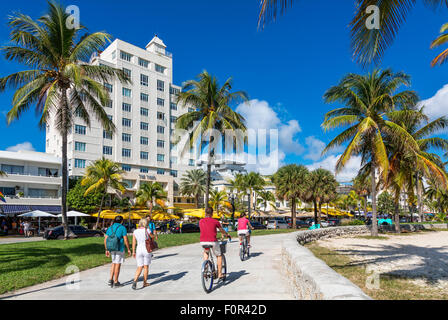 Miami Beach, randonnée à vélo dans le parc Lummus Banque D'Images