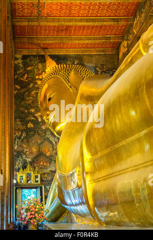 Thaïlande, Bangkok, Wat Pho, Bouddha couché, Banque D'Images