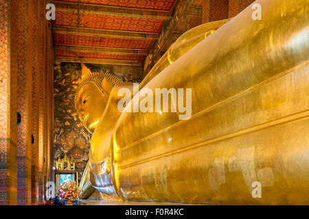 Thaïlande, Bangkok, Wat Pho, Bouddha couché, Banque D'Images