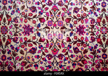 Motif de fond, des antiquaires de tapis orientaux usés avec texture stylisé floral Banque D'Images