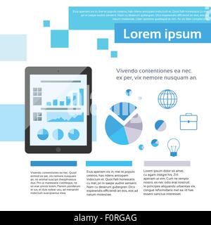 Finances tablette graphique Infographie Page Web Modèle de mise en page Illustration de Vecteur