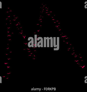 La Volée d'oiseaux dans la forme de la lettre m Banque D'Images