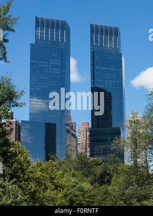 Time Warner Towers de Central Park, NYC, USA Banque D'Images