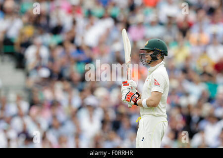 Londres, Royaume-Uni. 20e Août, 2015. Investec Cendres 5ème Test. L'Angleterre contre l'Australie. Steve Smith de l'Australie en action : Action Crédit au bâton Plus Sport/Alamy Live News Banque D'Images