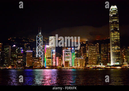 Hong Kong, Hong Kong - le 26 mai 2014 : Hong Kong Skyline at night Banque D'Images