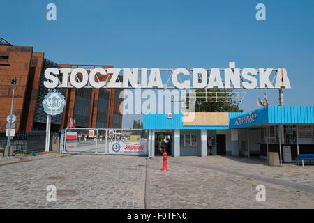 L'ancien "Gate 2" du chantier naval Lénine de Gdansk (Stocznia Gdańska située im. Lenina), Gdansk, Pologne. Banque D'Images