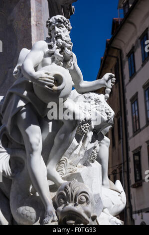Francesco Robba fontaine à Place de la ville de Ljubljana. Banque D'Images