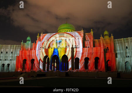 Emirat Sharjah, Emirats Arabes Unis. 15 Oct, 2014. Festival Lumière Sharjah, musée islamique de cevilization, Emirat Sharjah, Émirats arabes unis, près de East © Andrey Nekrasov/ZUMA/ZUMAPRESS.com/Alamy fil Live News Banque D'Images