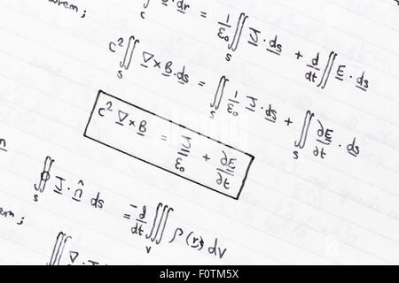 Les équations mathématiques de la conduction thermique et thermodynamique Banque D'Images