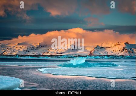 Le lac Glacier, Islande Banque D'Images