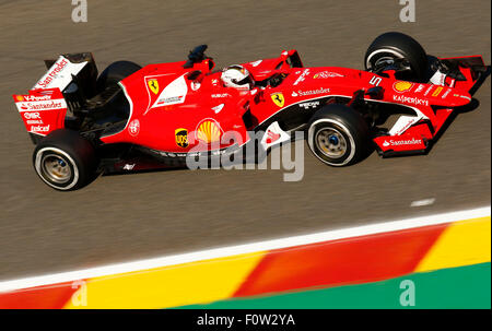 Circuit de Spa-Francorchamps, en Belgique. Août 21, 2015. Sport Automobile : Championnat du Monde de Formule 1 de la FIA 2015, Grand Prix de Belgique, # 5 Sebastian Vettel (GER, Scuderia Ferrari), Crédit photo : dpa alliance/Alamy Live News Banque D'Images