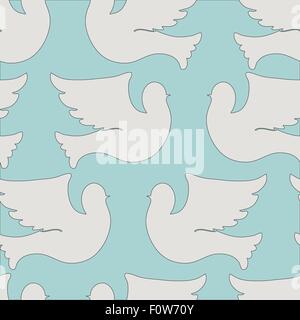 Tourterelles et pigeons seamless pattern Illustration de Vecteur