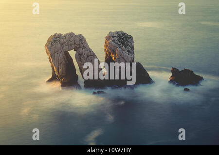 Los Urros en Costa Quebrada avec effet filtre vintage Banque D'Images