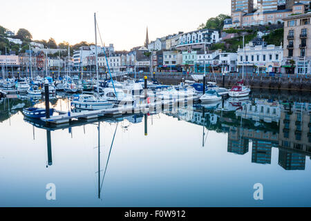 Tôt le matin à la tranquillité le port de Torquay Devon UK Banque D'Images