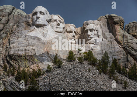 L'affichage des présidents lors de l'établissement Mount Rushmore National Memorial près de Keystone, Dakota du Sud, USA. Banque D'Images