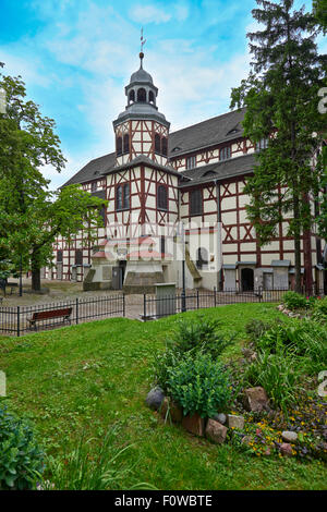 Vue extérieure de l'Église protestante en bois de la Paix à Jawor, du patrimoine culturel mondial de l'UNESCO, la Basse Silésie, Pologne Banque D'Images