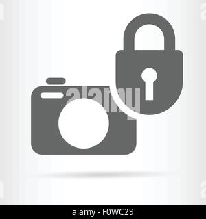 Appareil photo numérique image icône stockage sécurité vector illustration Illustration de Vecteur