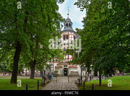 Vue extérieure de l'Église protestante en bois de la Paix à Jawor, du patrimoine culturel mondial de l'UNESCO, la Basse Silésie, Pologne Banque D'Images