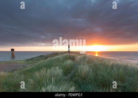 Traiter avec mépris, point phare désaffecté dans l'East Yorkshire (Royaume-Uni) Banque D'Images