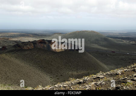 Paysage volcanique du Parc National de Timanfaya, Lanzarote. Banque D'Images