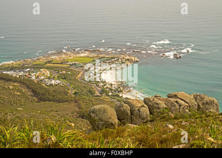 La région de Clifton de Cape Town, Afrique du Sud, vue de la randonnée de la tête de lion - 11/08/2015 Banque D'Images