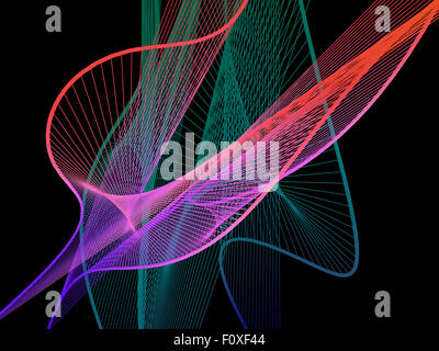 Lumineux et dynamique en spirale avec gradient linéaire coloré Banque D'Images