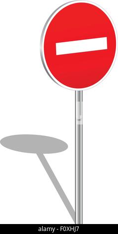 3D n'entrez pas signer isolé sur un fond blanc. Vector illustration. Illustration de Vecteur