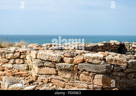 Forteresse médiévale sur le cap Kaliakra, Mer Noire, Bulgarie Banque D'Images