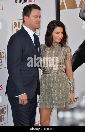 LOS ANGELES, CA - 25 juin 2015 : Channing Tatum & épouse Jenna Dewan Tatum lors de la première mondiale de son film 'Magic Mike XXL" au théâtre chinois de Grauman, Hollywood. Banque D'Images