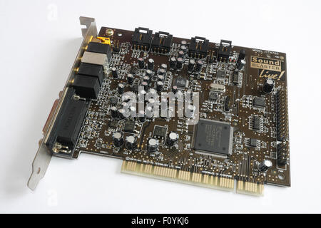 Carte d'ordinateur Sound Blaster, composants électroniques matériels Banque D'Images