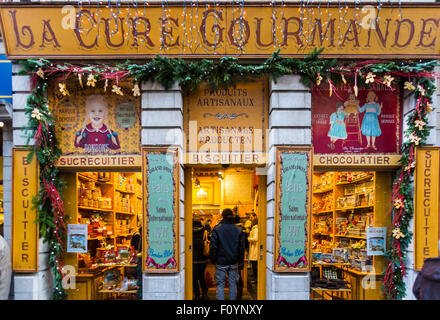 Biscuit chocolat et boutique, Bruxelles, Belgique Banque D'Images